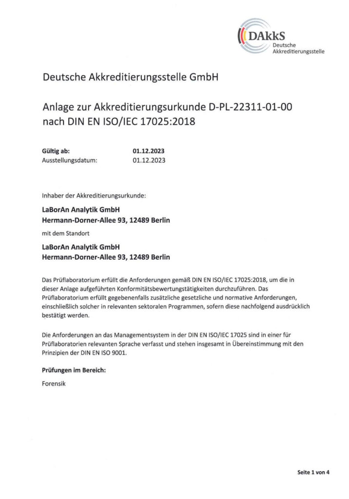 Akkreditierungsurkunde LaBorAn Analytic GmbH 3